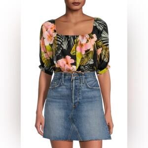 NWOT Favorite Daughter Anywhere With You Floral Crop Top Size S